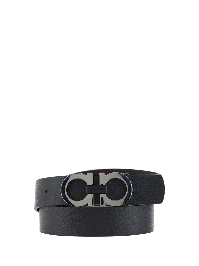 Ferragamo Ferragamo Gancini Leather Belt Black Men - World Class Fashion