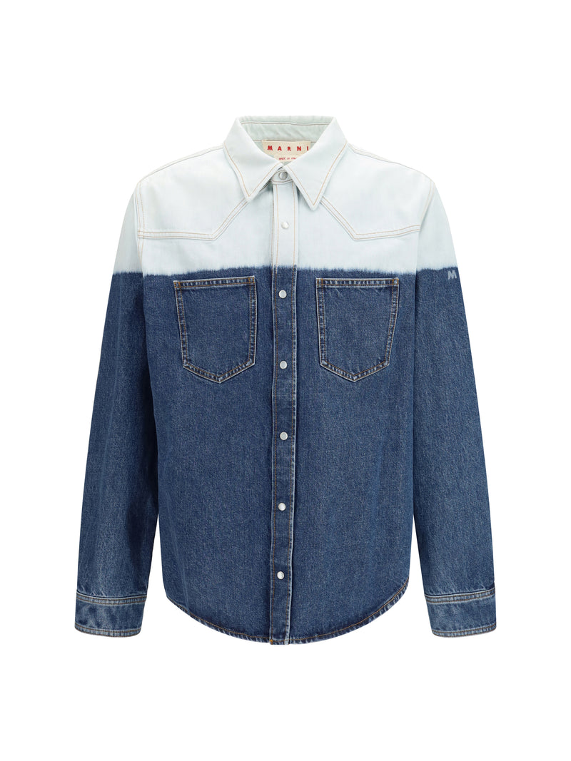 Marni Marni Dip-dye Denim Shirt Ultramarine - World Class Fashion