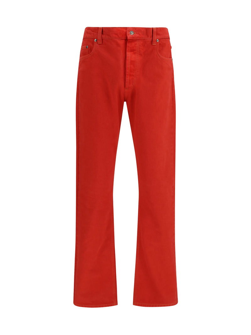 Versace Versace Straight-leg Cotton Denim Jeans Red - World Class Fashion