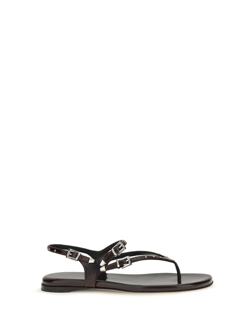 Chloe Chloé Susanna Sandals Dark Ruby - World Class Fashion