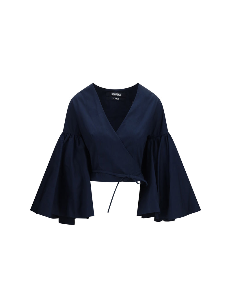Jacquemus Jacquemus Paysan Wrap Top Dark Navy - World Class Fashion