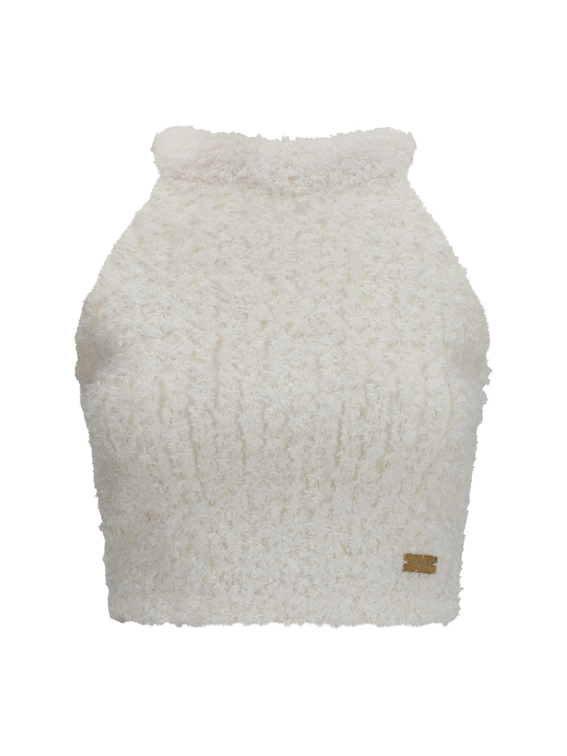 Balmain Balmain Sleeveless Crew Neck Top Naturel - World Class Fashion