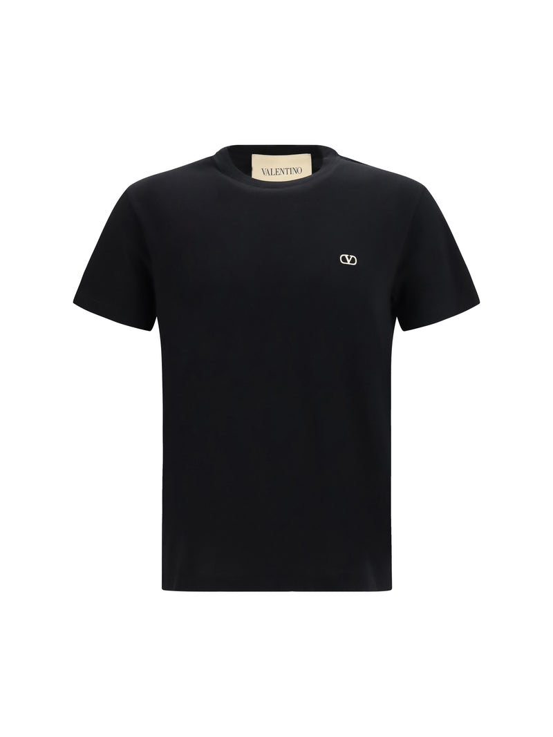 Valentino Valentino Camiseta de algodón con VLogo, color negro para hombre - World Class Fashion