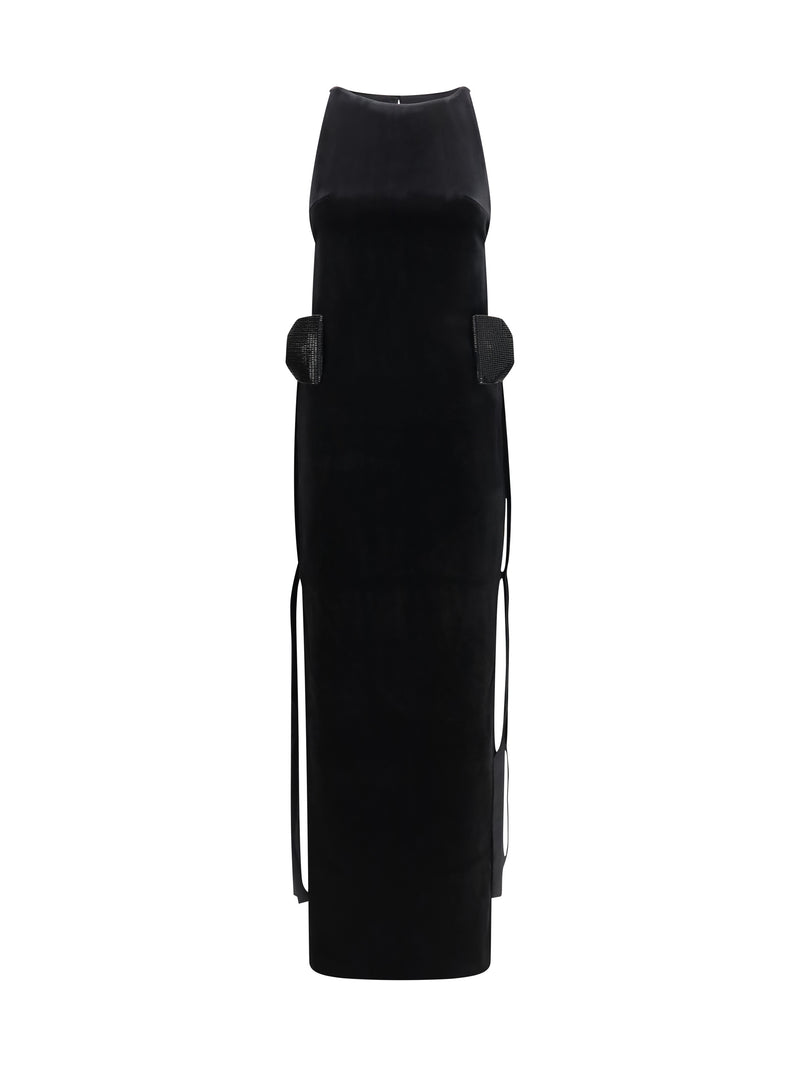 Self-portrait Self-portrait Velvet Long Dress Black - World Class Fashion
