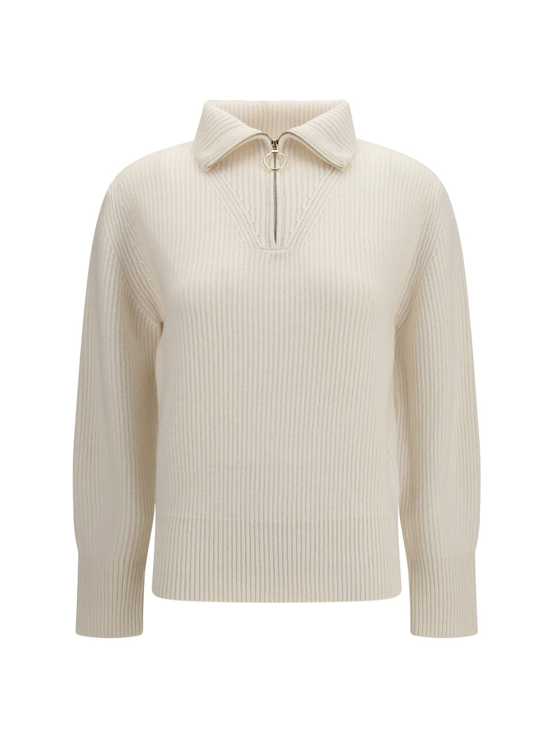 Forte_forte Forte_forte Wool and Cashmere Half Zip Sweater Pure - World Class Fashion