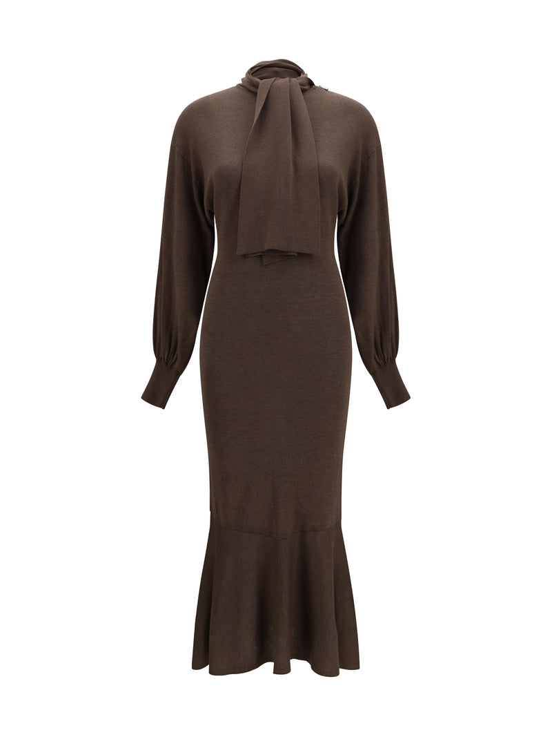 Jacquemus Jacquemus Losange Knit Dress Brown - World Class Fashion