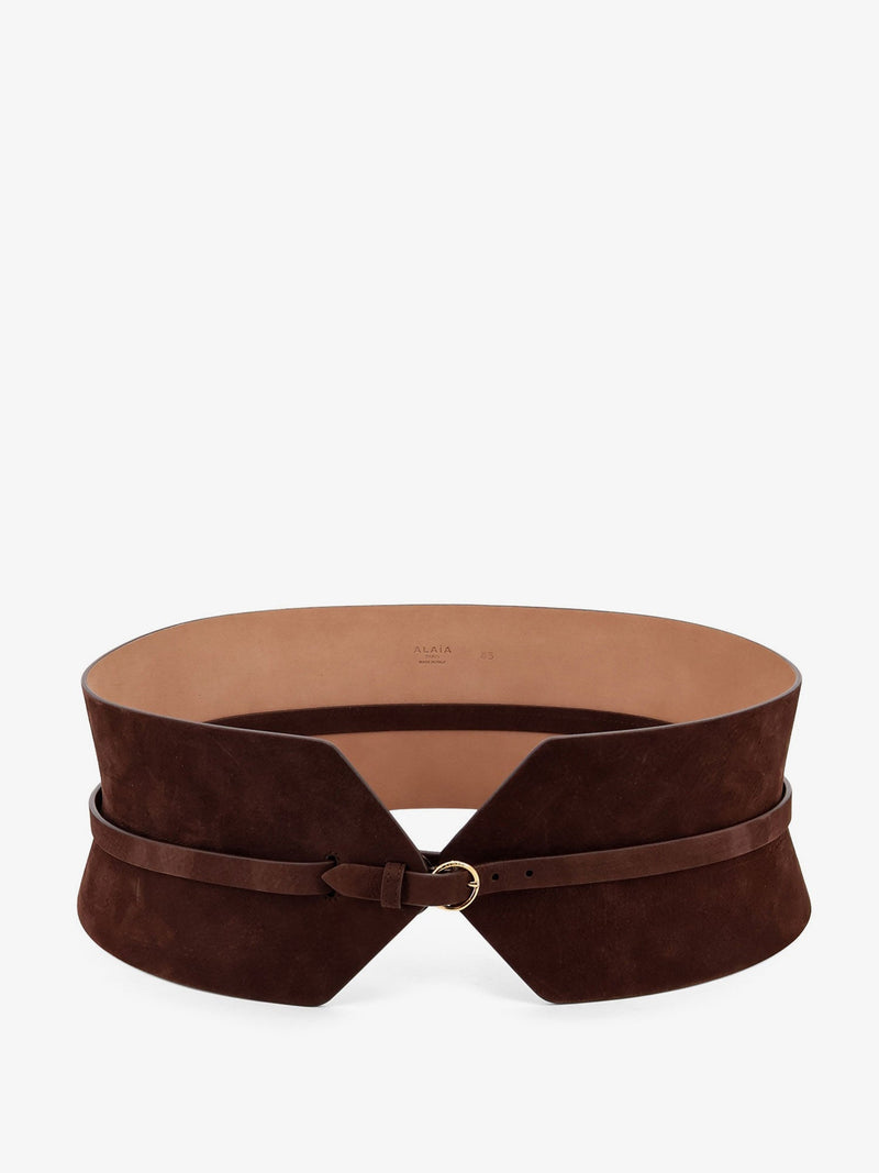 Alaia Alaia Bustier Suede Belt Brown - World Class Fashion