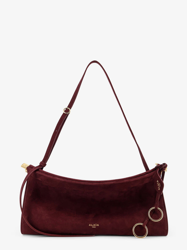 Alaia East West Medium Suede Shoulder Bag