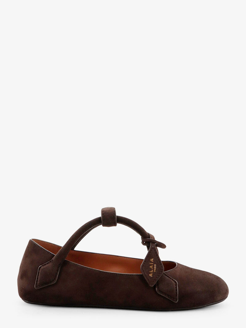 Alaia Alaia Le Teckel Zapatillas de ballet de ante marrones - World Class Fashion