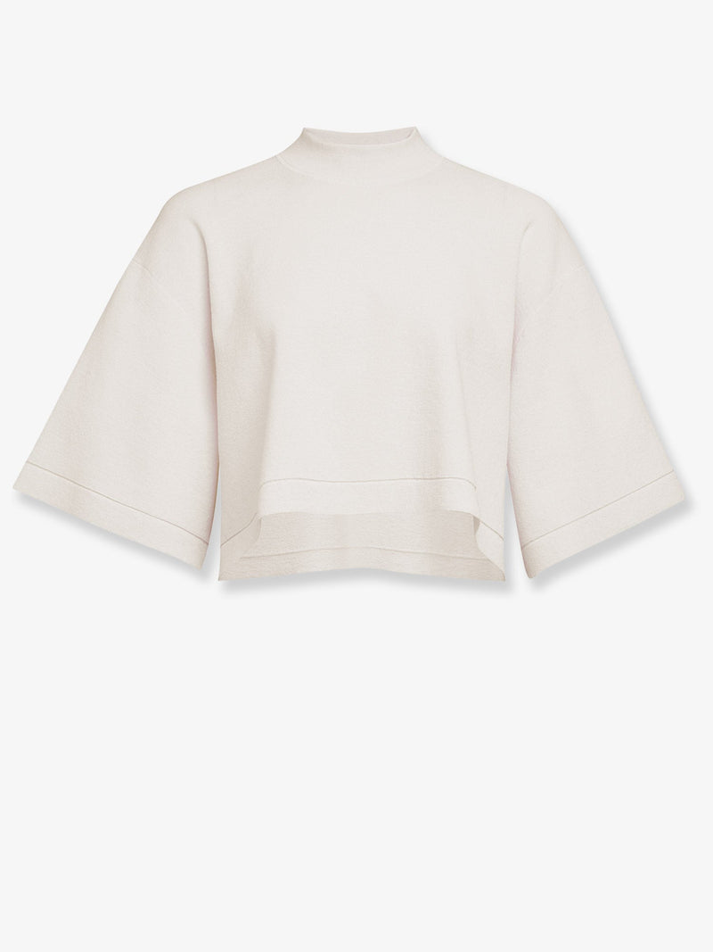 Alaia Alaia Cropped Cotton Blend Top White - World Class Fashion