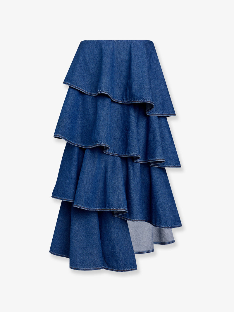 Alaia Falda vaquera Alaia Spiral azul - World Class Fashion