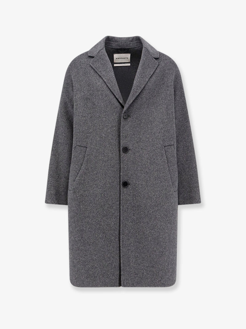 Amaranto Amaranto Outdoor Wool Coat Grey Men - World Class Fashion