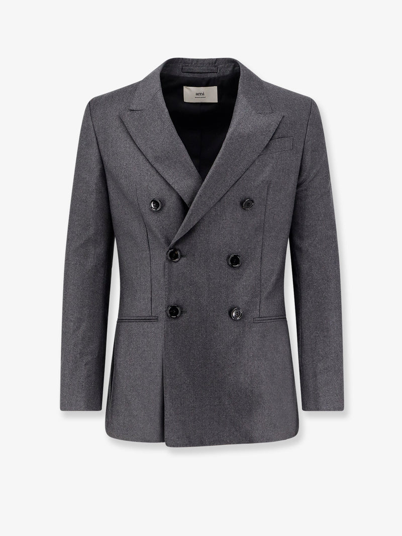 AMI Paris AMI Paris Blazer de Lana Virgen Cruzado Gris - World Class Fashion