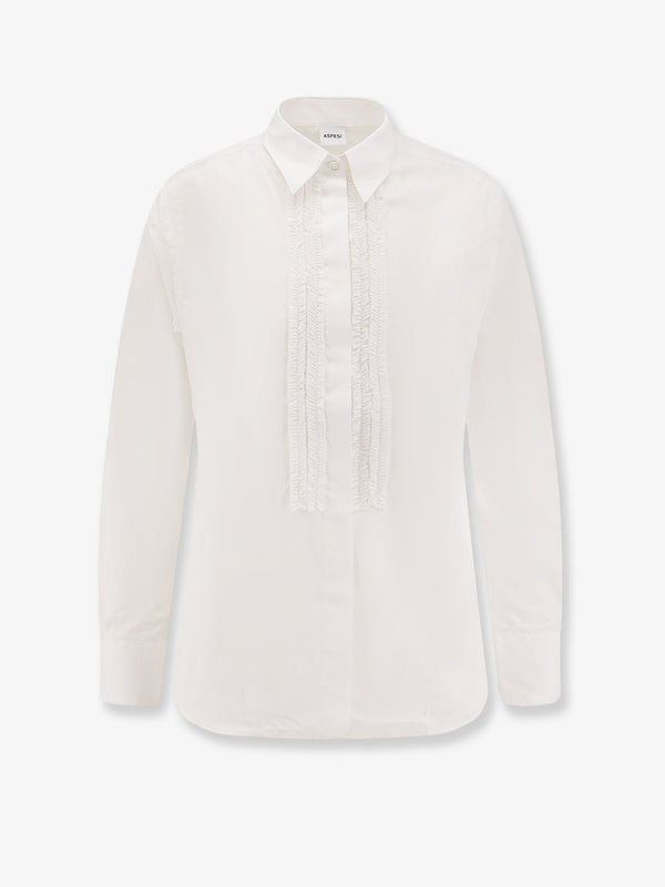 Aspesi Cotton Shirt With Ruffles