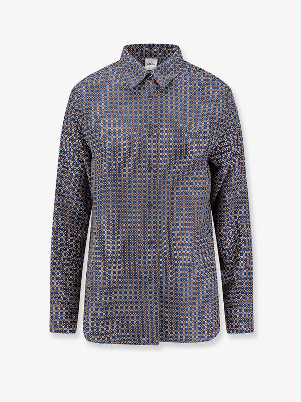 Aspesi Silk Shirt With Micro-Pattern