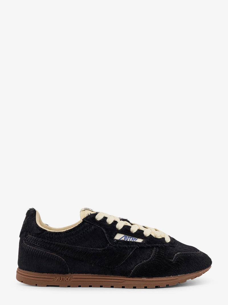 Autry Zapatillas Autry bajas Windspin de piel de poni negras para mujer - World Class Fashion