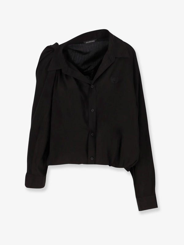 Balenciaga One Shoulder Lyocell Shirt
