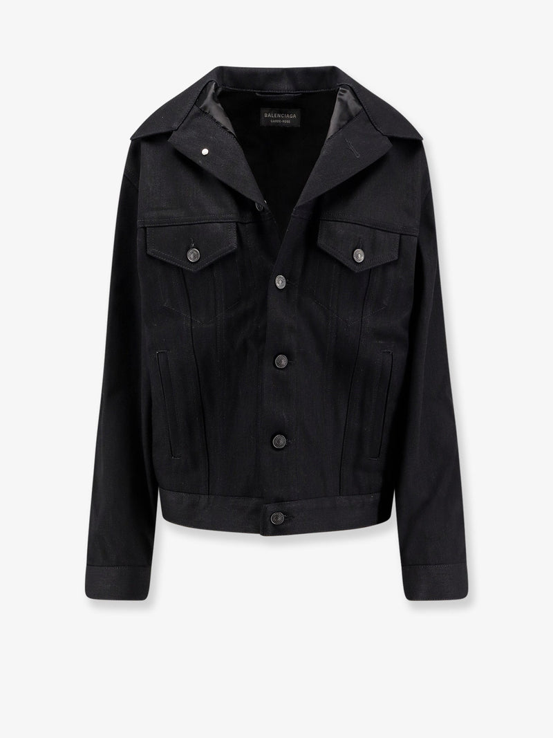 Balenciaga Balenciaga Standing Denim Jacket Black - World Class Fashion