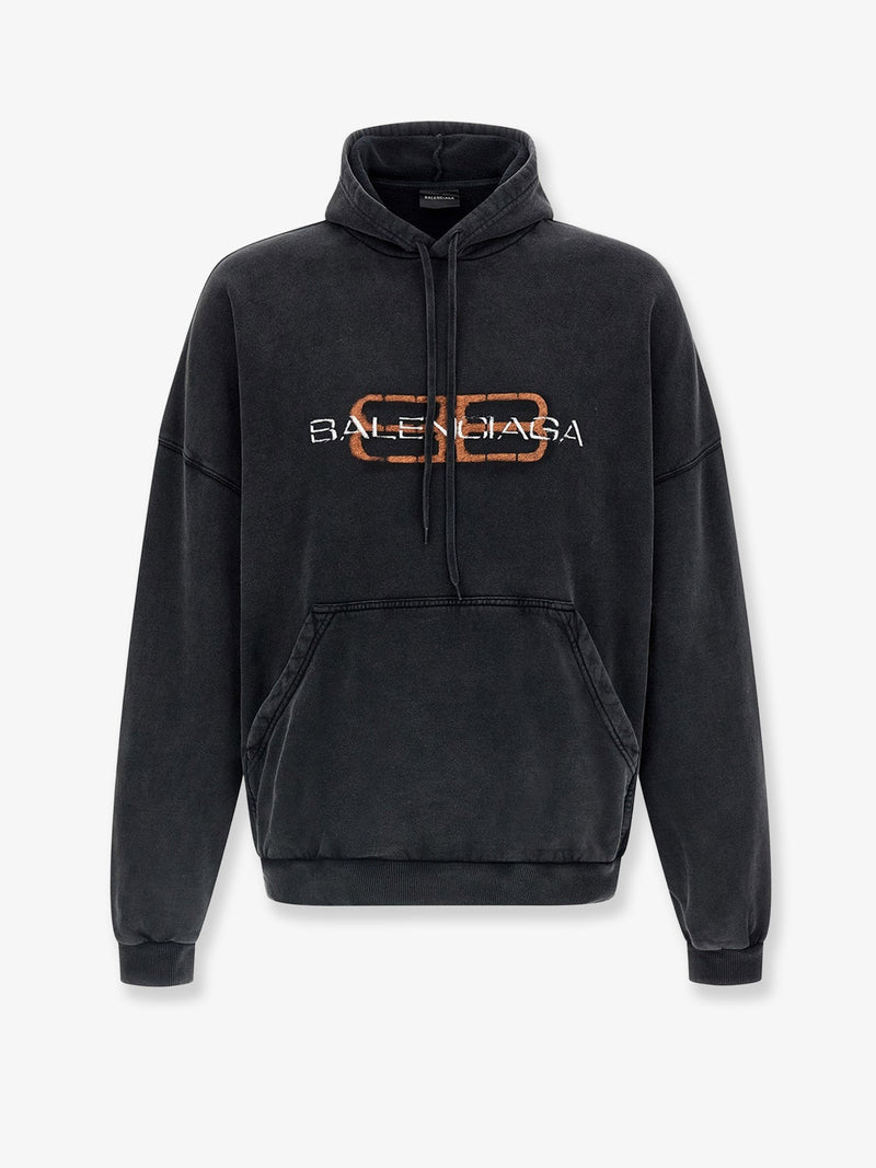 Balenciaga Balenciaga Cotton Hooded Sweatshirt Black - World Class Fashion