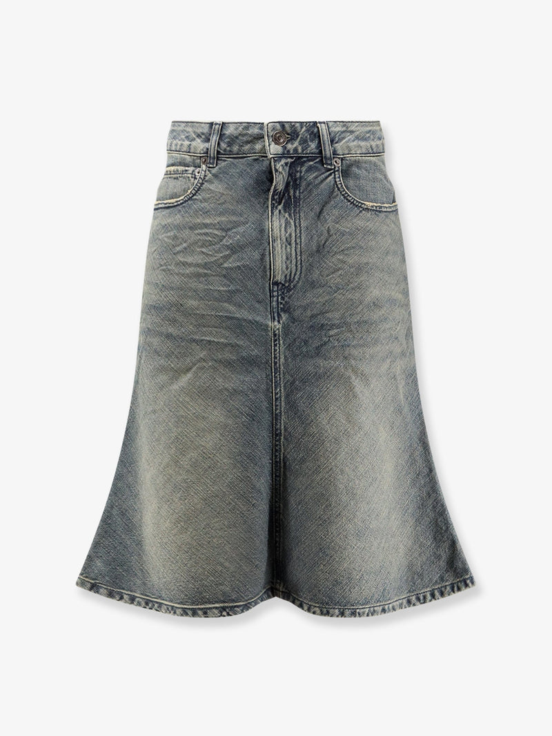 Balenciaga Balenciaga Denim Midi Skirt Blue - World Class Fashion