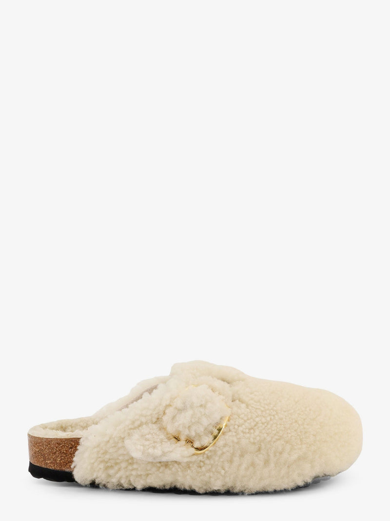 Birkenstock Birkenstock Boston Big Buckle Shearling Mule White - World Class Fashion