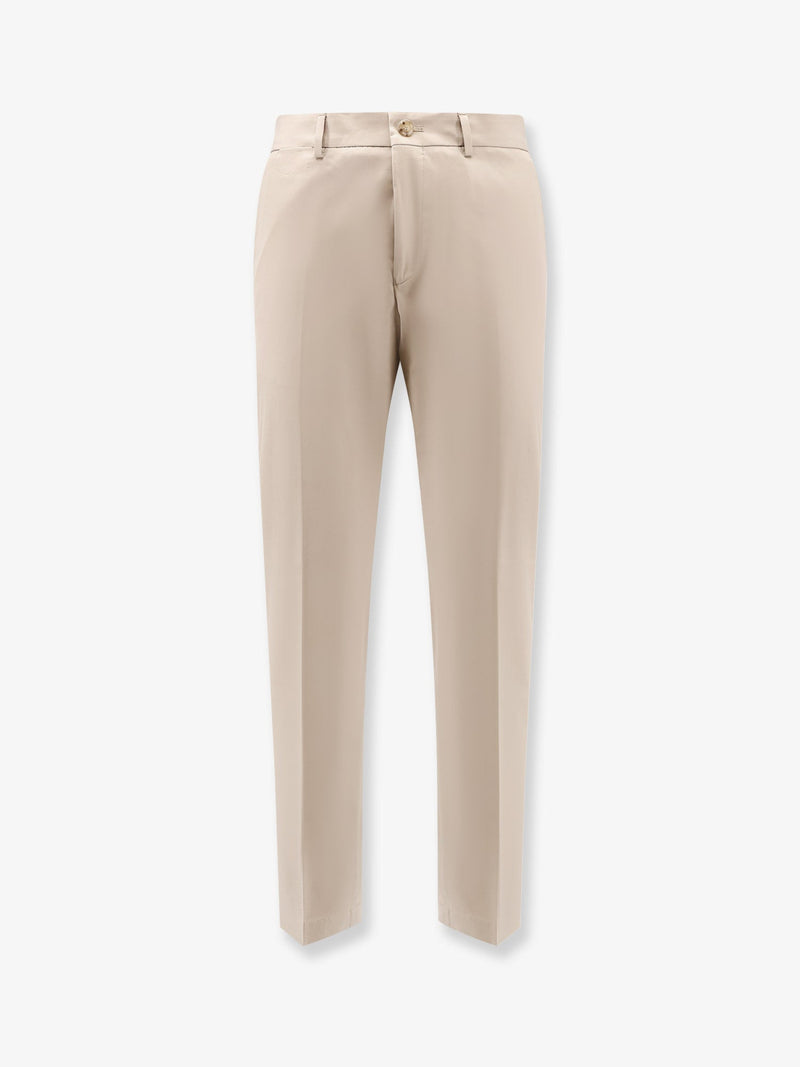 Boss Boss Cotton and Silk Trousers Beige Men - World Class Fashion
