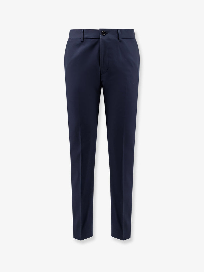 Boss Boss Cotton and Silk Trousers Blue Men - World Class Fashion