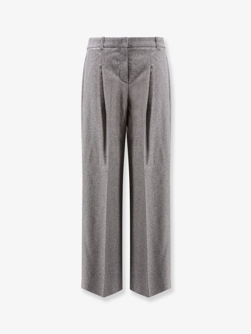 Boss Boss Melange Wool Blend Trousers Grises - World Class Fashion