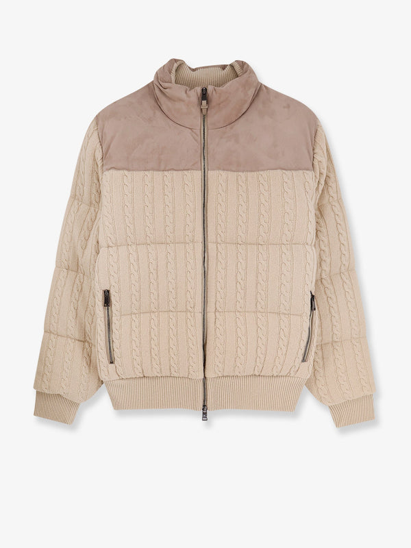 Boss Heat Virgin Wool And Cashmere Jacket With Suede Inserts