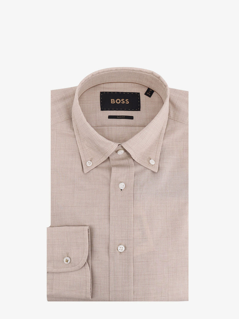 Boss Boss Cotton Men Shirt Beige - World Class Fashion