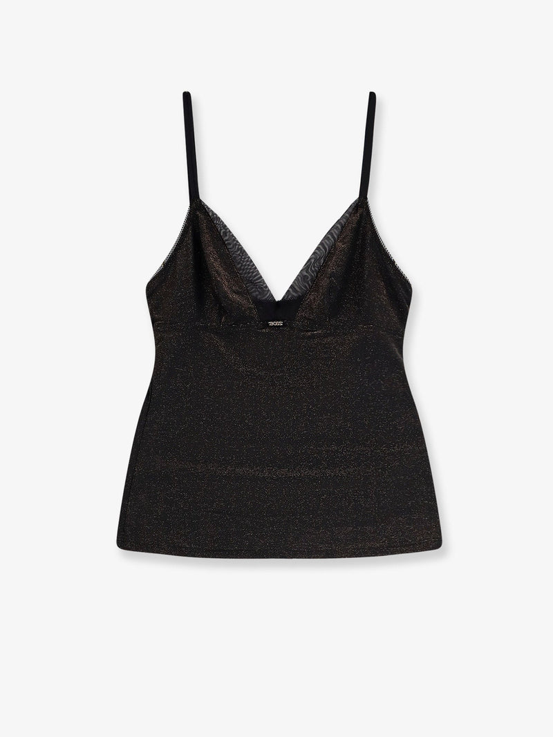 Boss Boss Lurex Tank Top And Slip Set Black - World Class Fashion