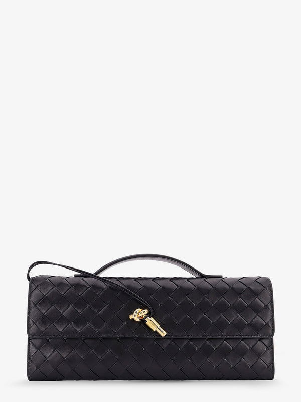 Bottega Veneta Leather Andiamo Clutch With Intrecciato Motif