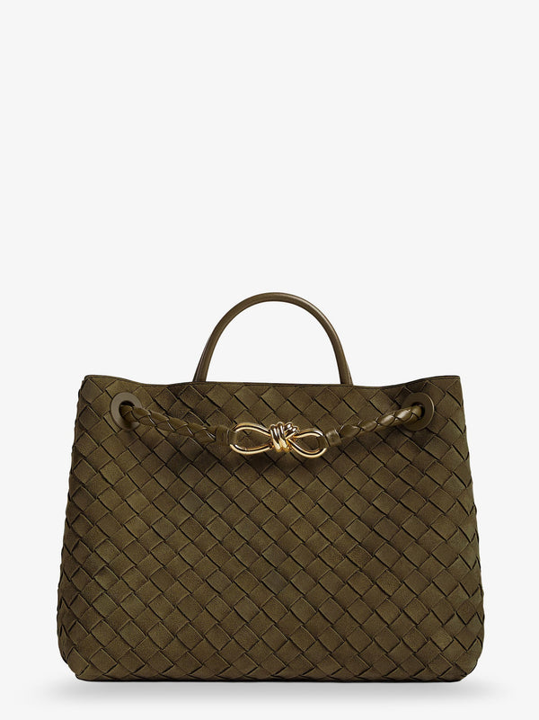 Bottega Veneta Andiamo Suede Shoulder Bag With Knot Detail