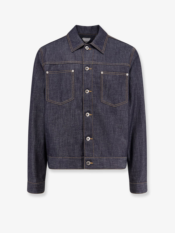 Bottega Veneta Denim Jacket With Iconic Intrecciato Patch