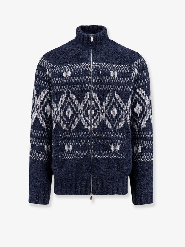Brunello Cucinelli Alpaca Blend Cardigan With Embroideries