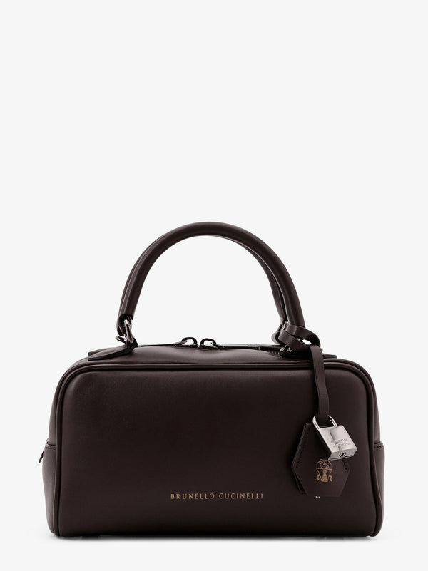 Brunello Cucinelli Boston Explorer Small Leather Shoulder Bag