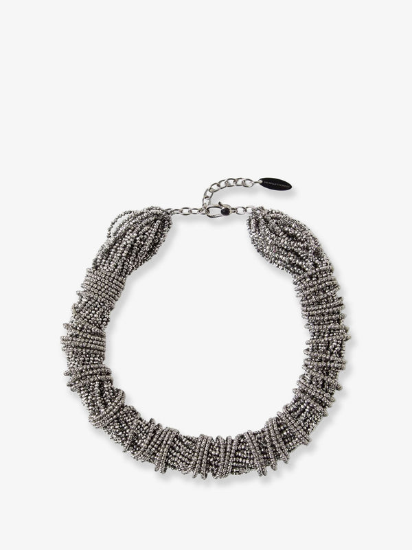 Brunello Cucinelli Glass And Sterling 925 Silver Choker