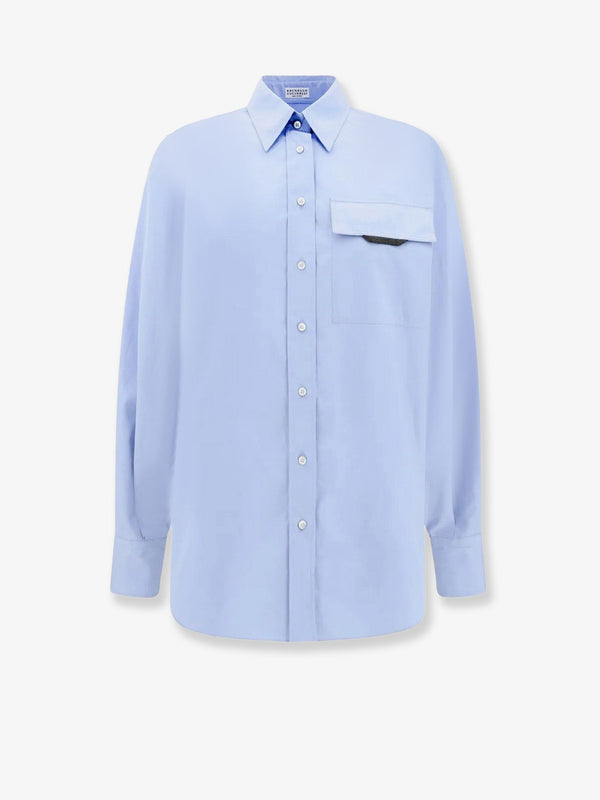 Brunello Cucinelli Cotton Shirt With Bow