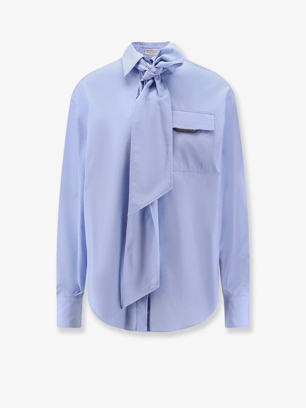 Brunello Cucinelli Cotton Shirt With Monili Detail