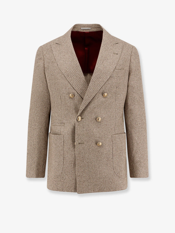 Brunello Cucinelli Silk, Wool And Cashmere Double-Breasted Blazer