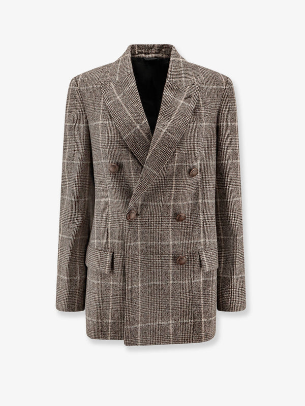 Brunello Cucinelli Double-Breasted Prince Of Wales Blazer