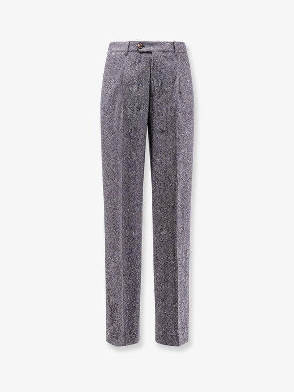Brunello Cucinelli Herringbone Wool And Cashmere Trousers