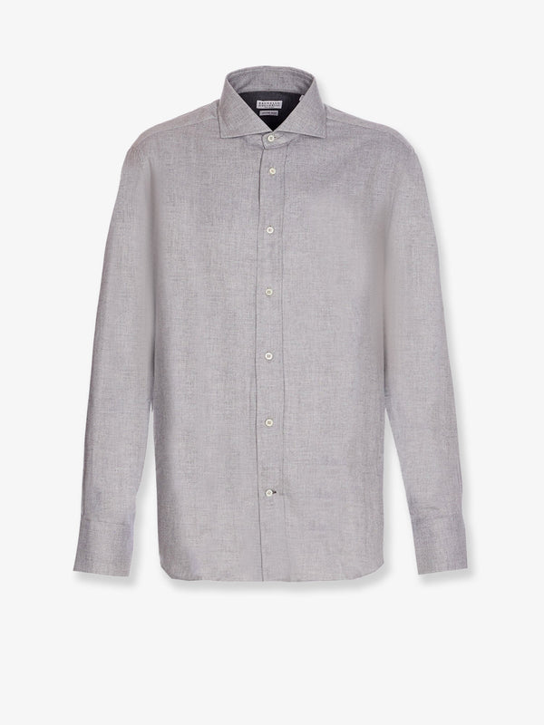 Brunello Cucinelli Cotton Blend Slim Fit Shirt