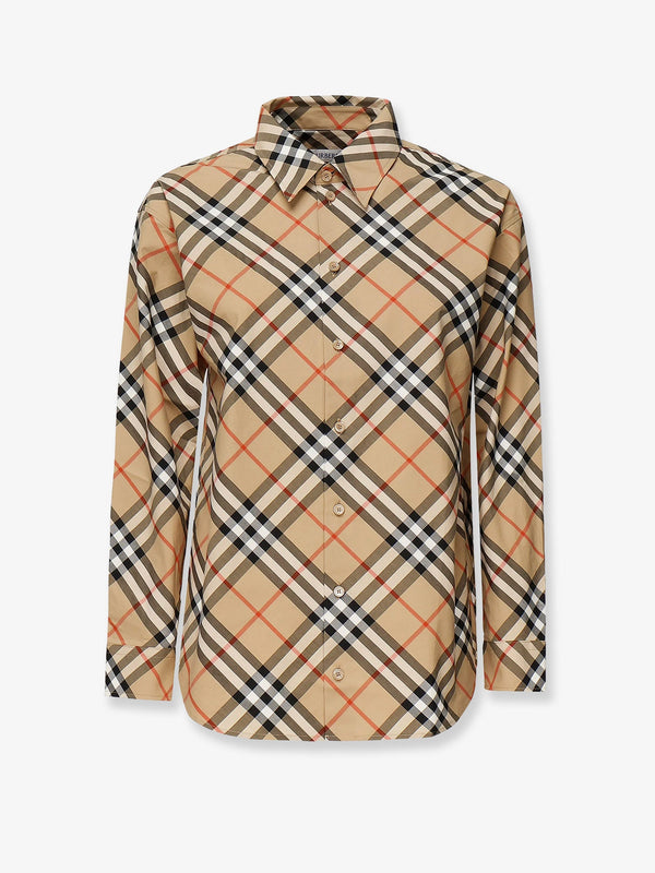 Burberry Cotton Shirt With Burberry Check Motif