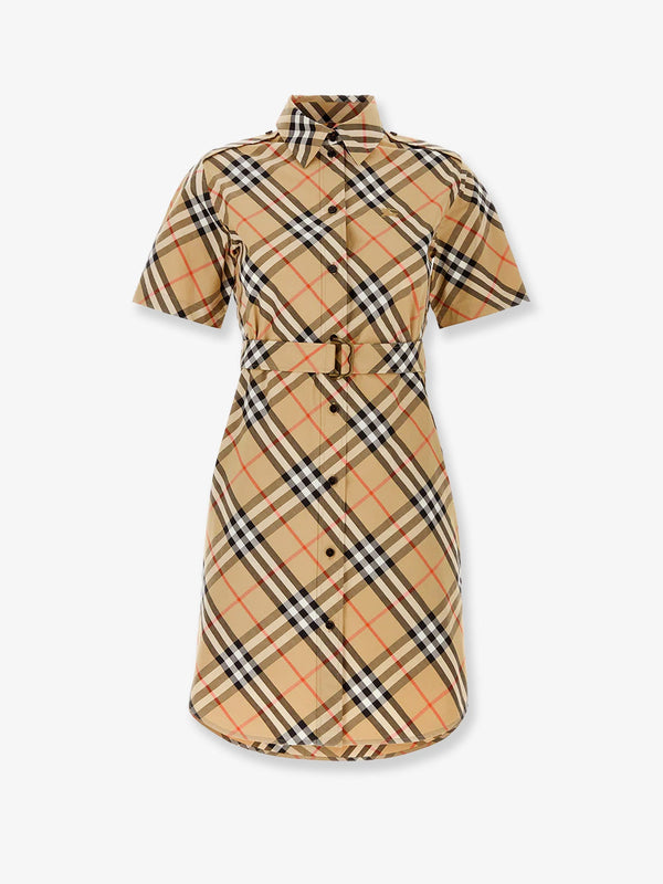 Burberry Chemisier Cotton Dress With Check Print