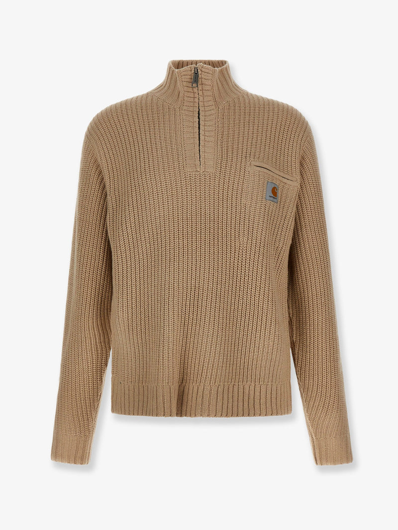 Carhartt WIP Carhartt WIP Detroit Half Zip Jersey de mezcla de acrílico beige - World Class Fashion