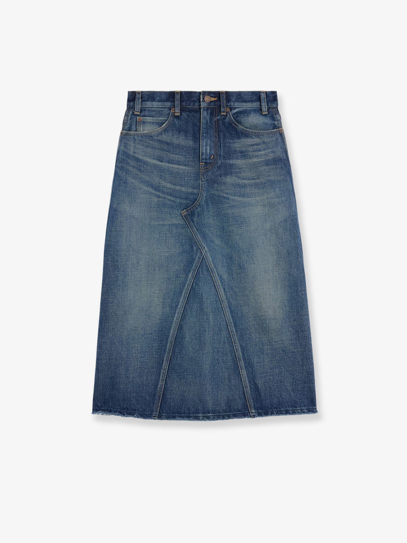 Celine Celine Denim Midi Skirt Blue - World Class Fashion