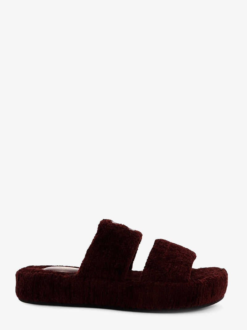 Celine Celine Triomphe Fur Shearling Slides Purple Women - World Class Fashion