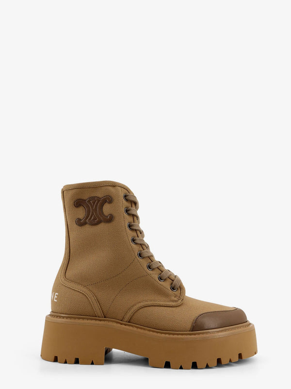 Celine Celine Bulky Canvas And Leather Ankle Boots