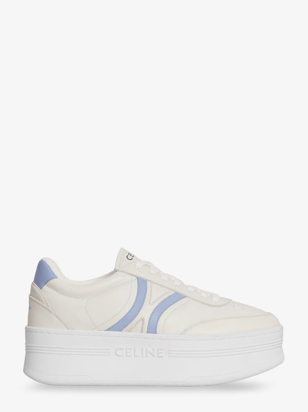Celine Leather Block Sneakers With Triomphe Logo On The Back